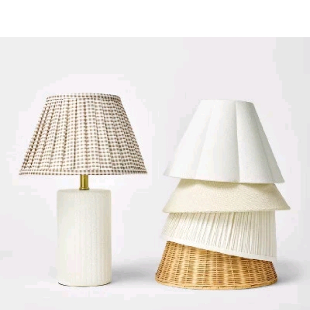 Threshold Studio Mcgee Ceramic Lamp Base with Reactive Glaze White